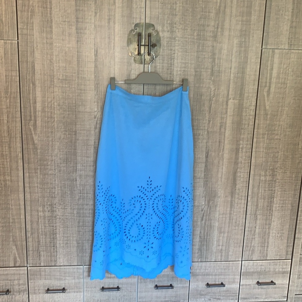 Zara Embroidered Linen‎ Skirt
